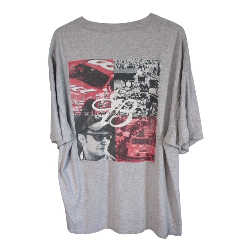 Vintage Dale Earnhardt Jr Gray #8 Car Budweiser Nascar Racing T Shirt Size XL